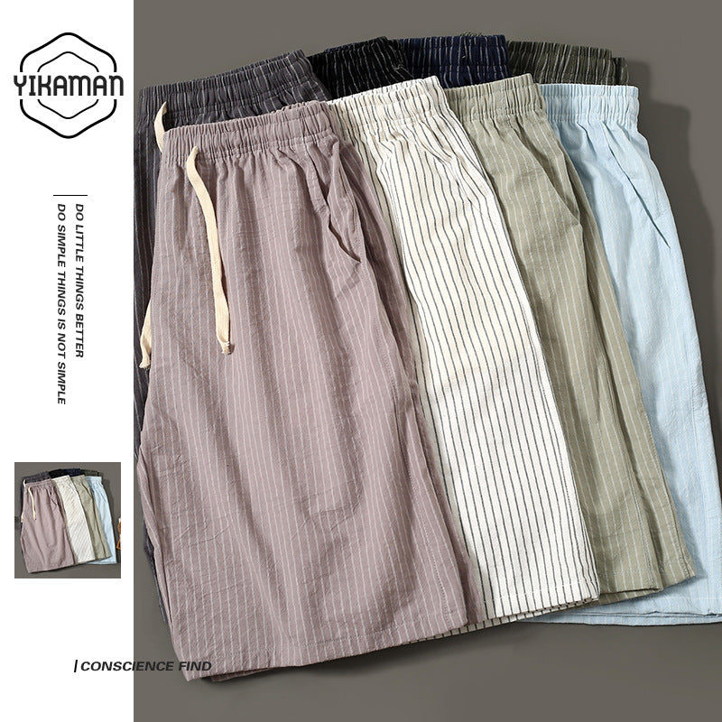 Trajes de baño verticales para hombres estampados de lino de algodón de algodón al por mayor